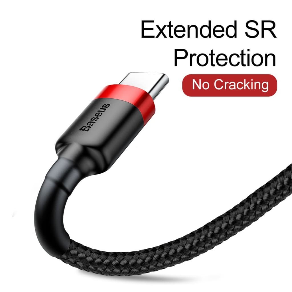 Datový kabel Baseus Cafule Series USB-A - USB-C 2A 2m Red-Black - náhled 3