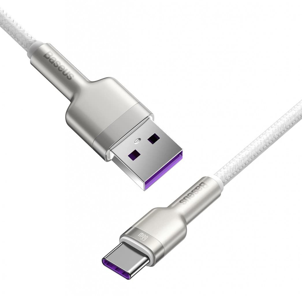 Datový kabel Baseus Cafule Metal Series USB-A - USB-C 66W 1m White - náhled 3