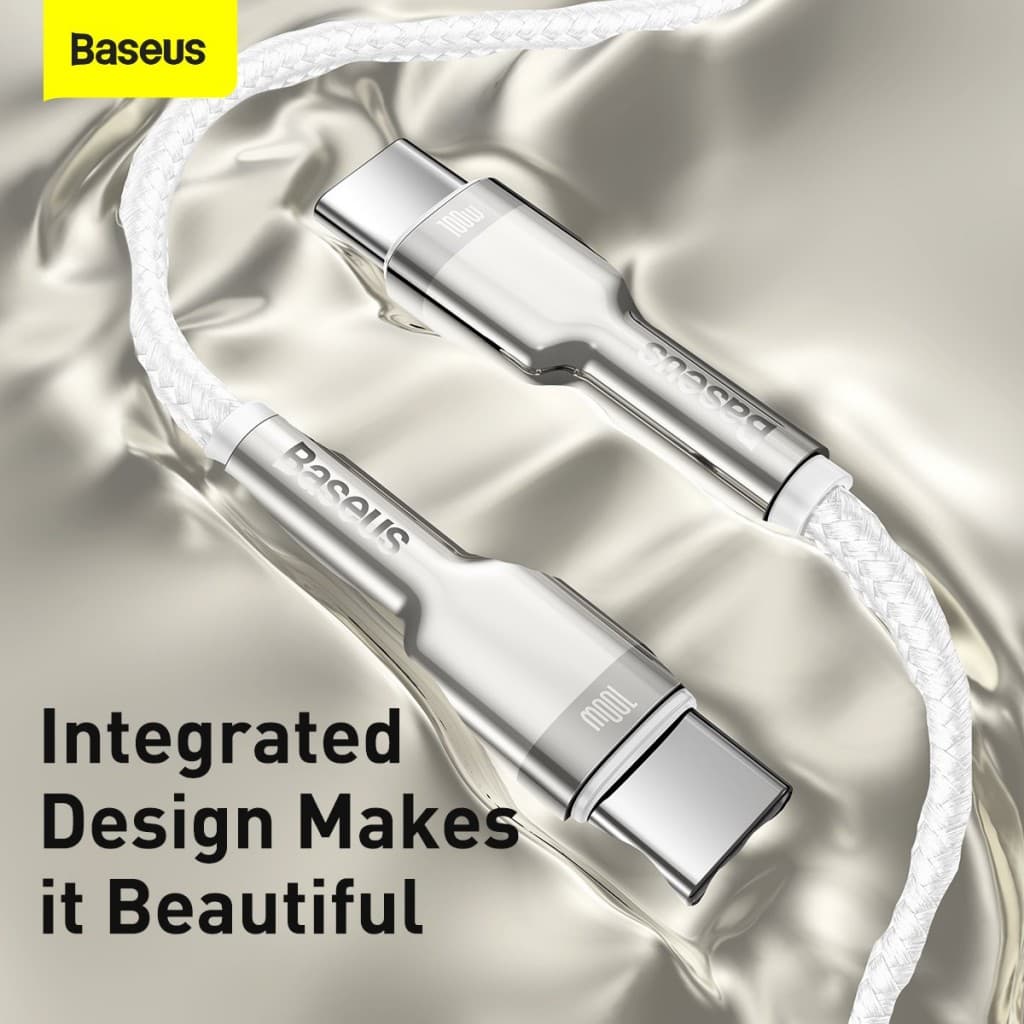 Datový kabel Baseus Cafule Metal Series USB-C - USB-C 100W 1m White - náhled 3