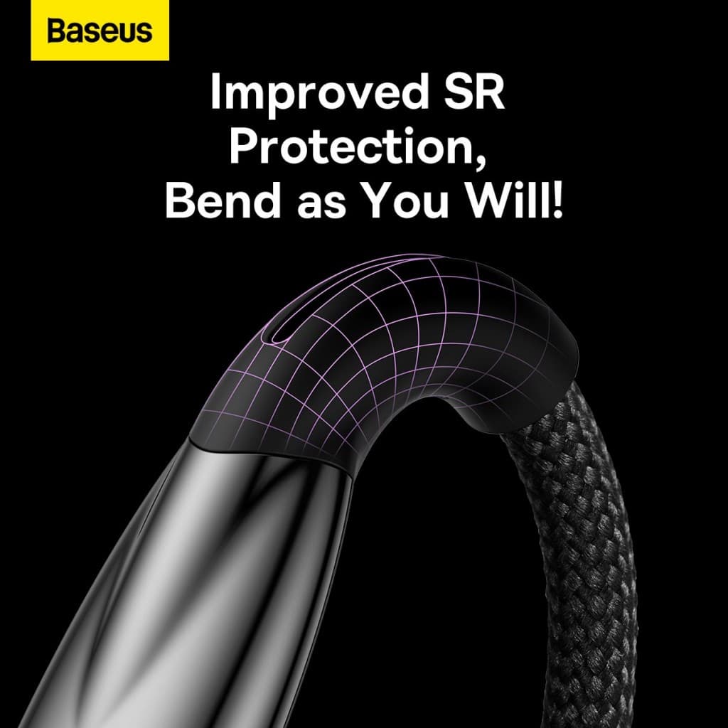 Datový kabel Baseus Glimmer Series Fast Charging USB-A - USB-C 100W 1m Black - náhled 3