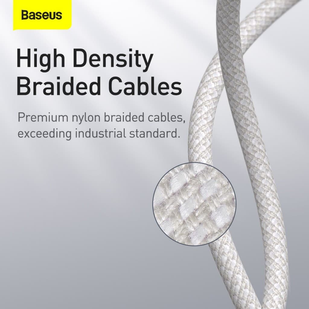 Datový kabel Baseus High Density Braided Series Fast Charging USB-C - Lightning 20W 1m White - náhled 3