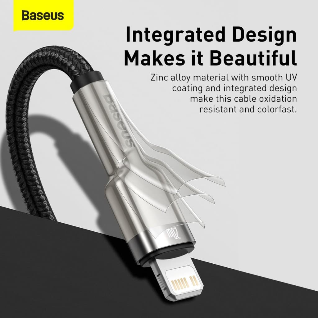 Datový kabel Baseus Cafule Metal Series USB-C - Lightning 20W 0.25m Black - náhled 3