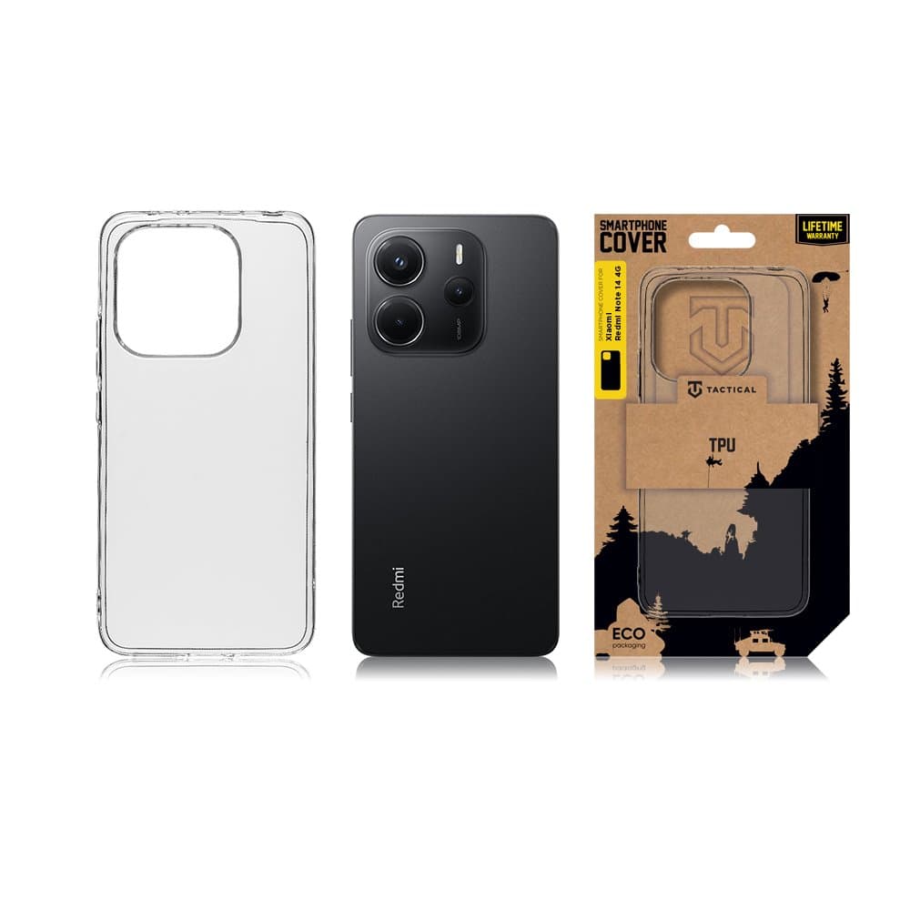 Zadní kryt Tactical pro Xiaomi Redmi Note 14 4G průhledný - náhled 3