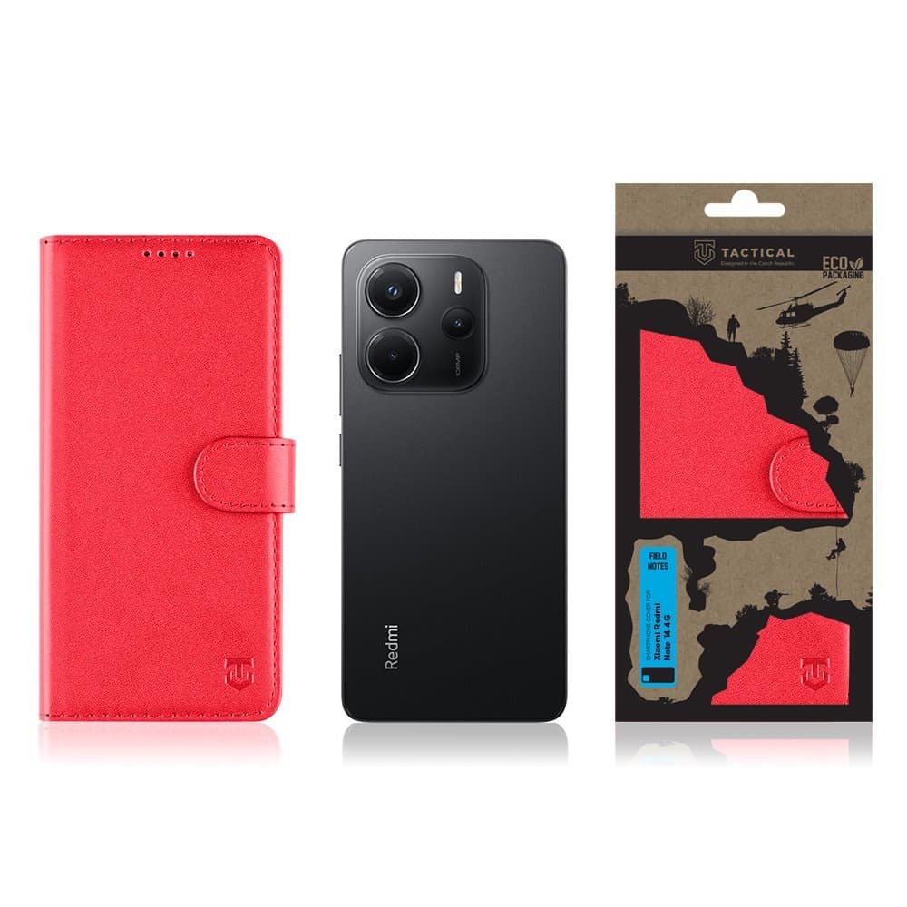 Knížkové pouzdro Tactical Field Notes pro Xiaomi Redmi Note 14 4G Red - náhled 3