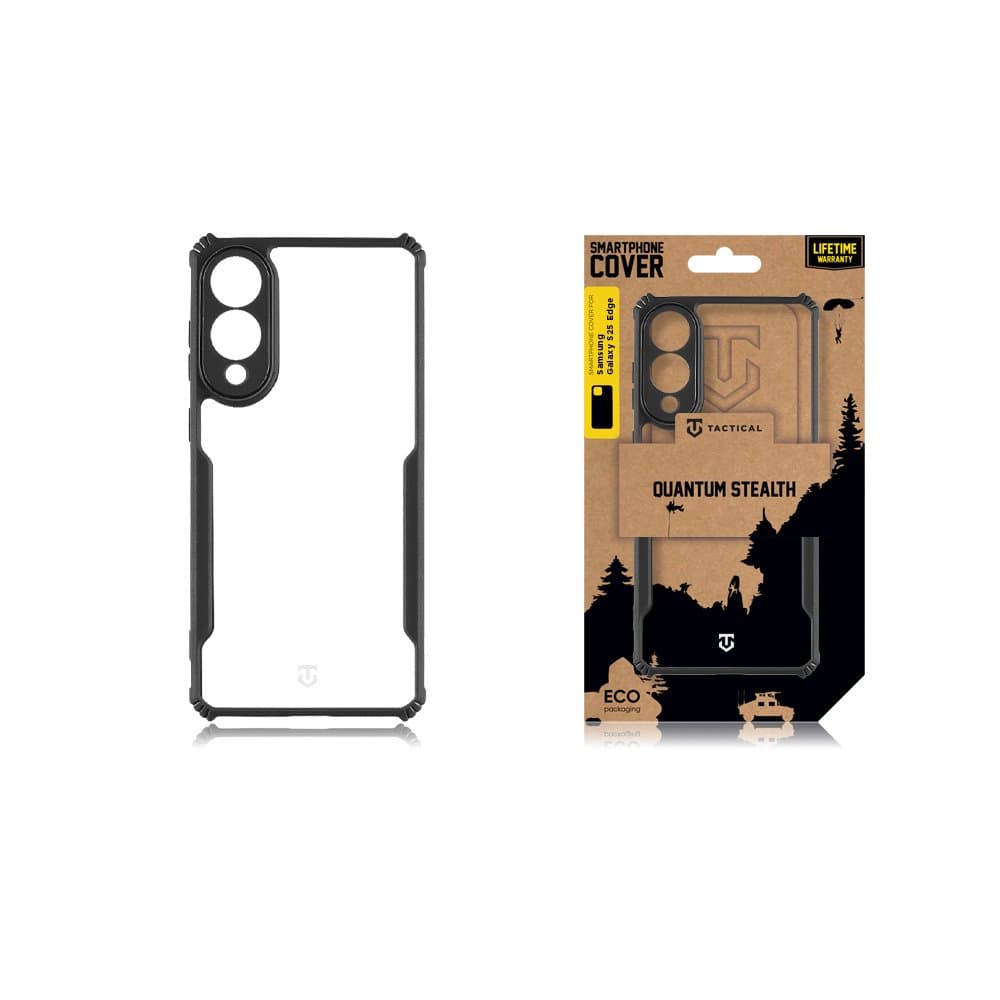 Zadní kryt Tactical Quantum Stealth pro Samsung Galaxy S25 Edge Clear-Black - náhled 3