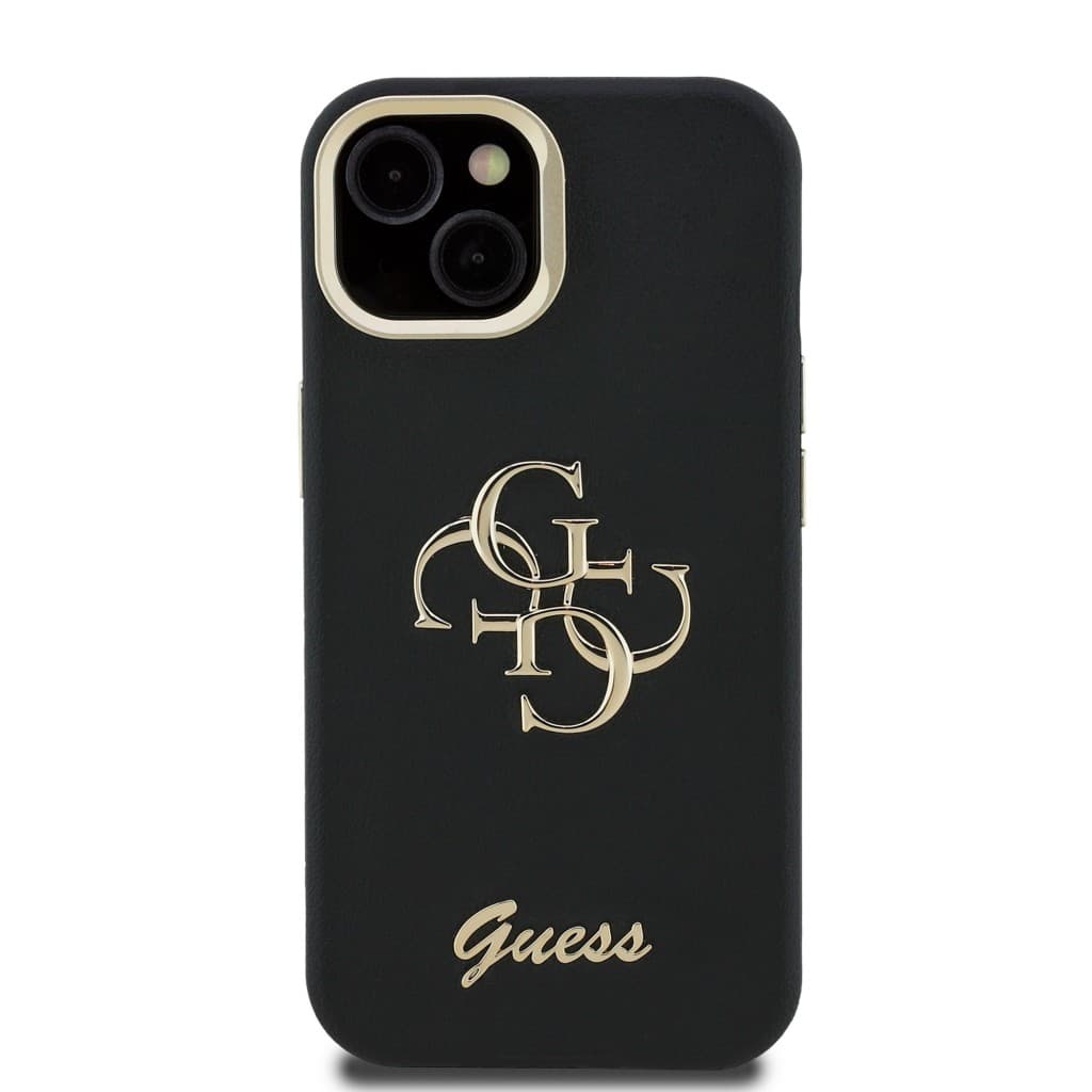 Zadní kryt Guess PU Grained 4G Logo Stand Camera Frame pro iPhone 13 Black - náhled 3