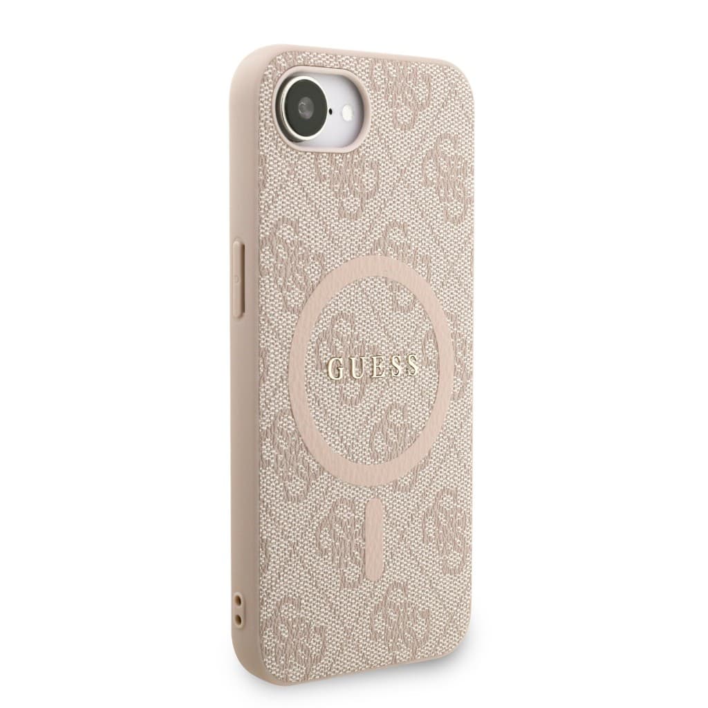 Zadní kryt Guess PU Leather 4G Colored Ring Strap MagSafe pro iPhone 16e Pink - náhled 3