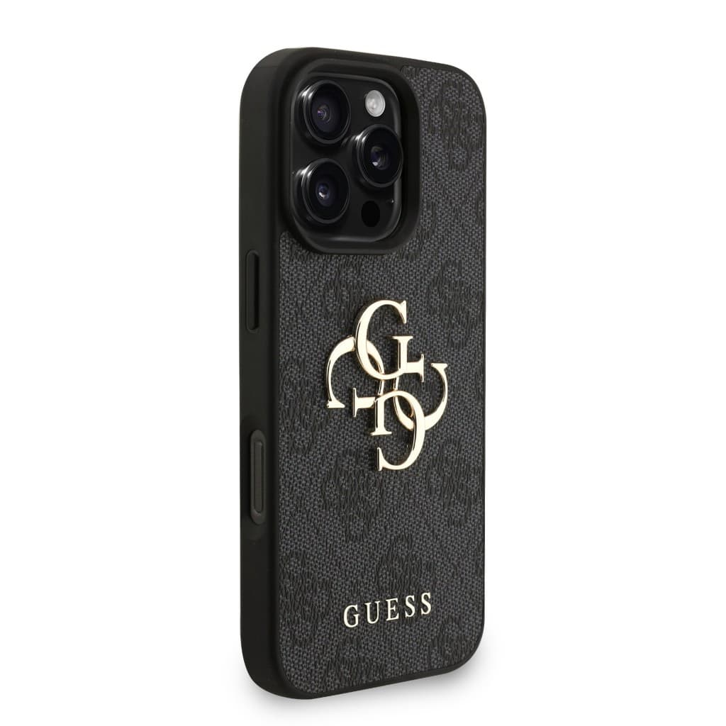 Zadní kryt Guess PU 4G Metal Logo Strap pro iPhone 16 Pro Max Black - náhled 3