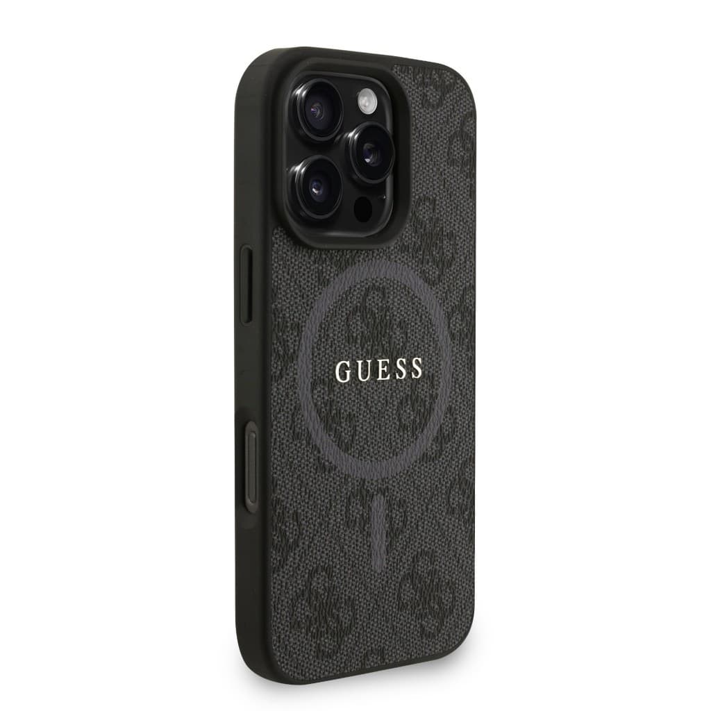 Zadní kryt Guess PU Leather 4G Colored Ring Strap MagSafe pro iPhone 16 Pro Black - náhled 3