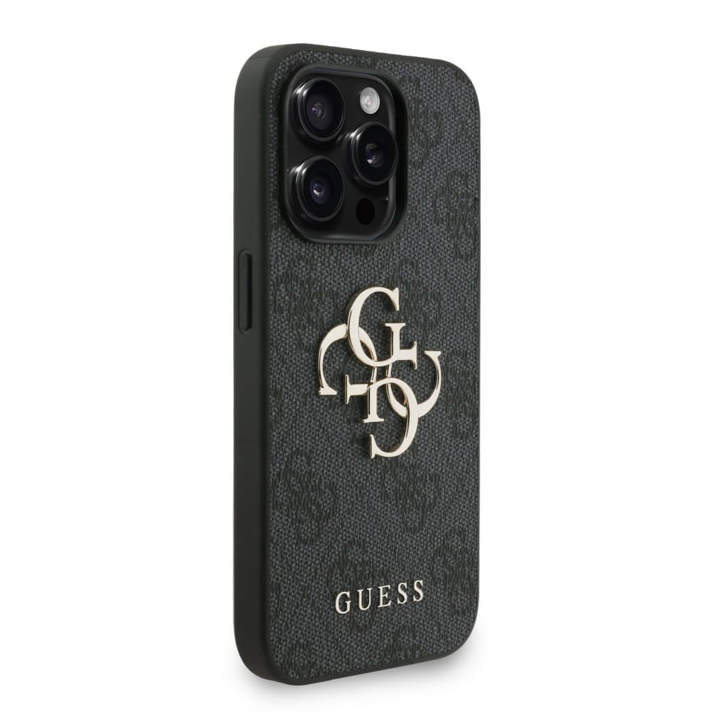Zadní kryt Guess PU 4G Metal Logo Strap pro iPhone 15 Pro Max Black - náhled 3