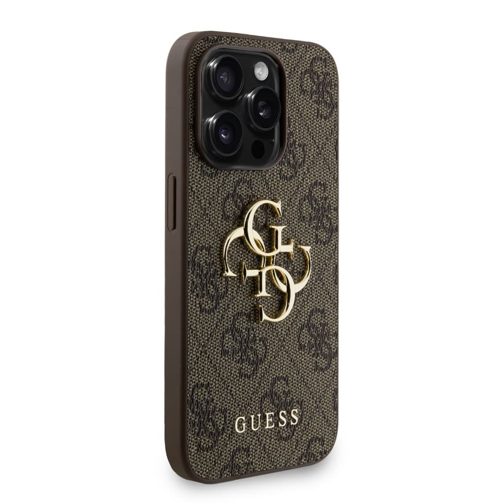 Zadní kryt Guess PU 4G Metal Logo Strap pro iPhone 15 Pro Max Brown - náhled 3