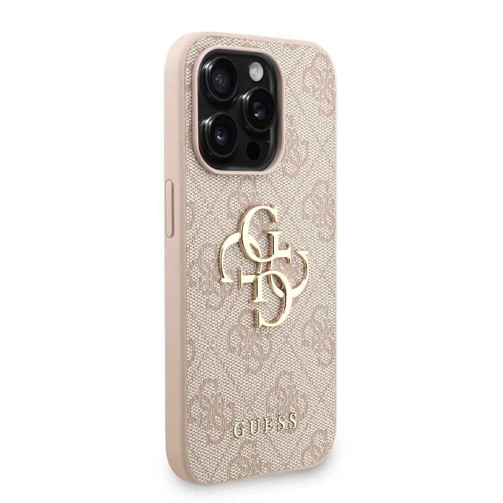 Zadní kryt Guess PU 4G Metal Logo Strap pro iPhone 15 Pro Max Pink - náhled 3