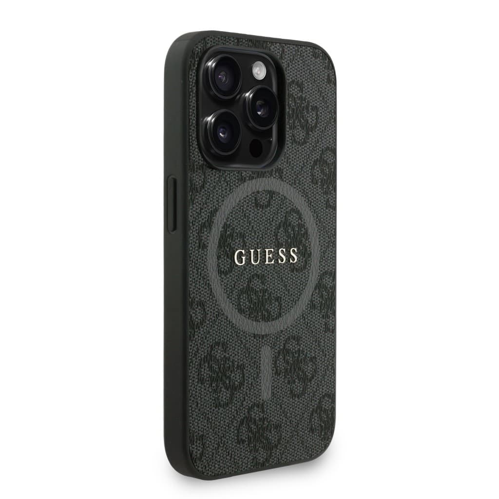 Zadní kryt Guess PU Leather 4G Colored Ring Strap MagSafe pro iPhone 15 Pro Black - náhled 3