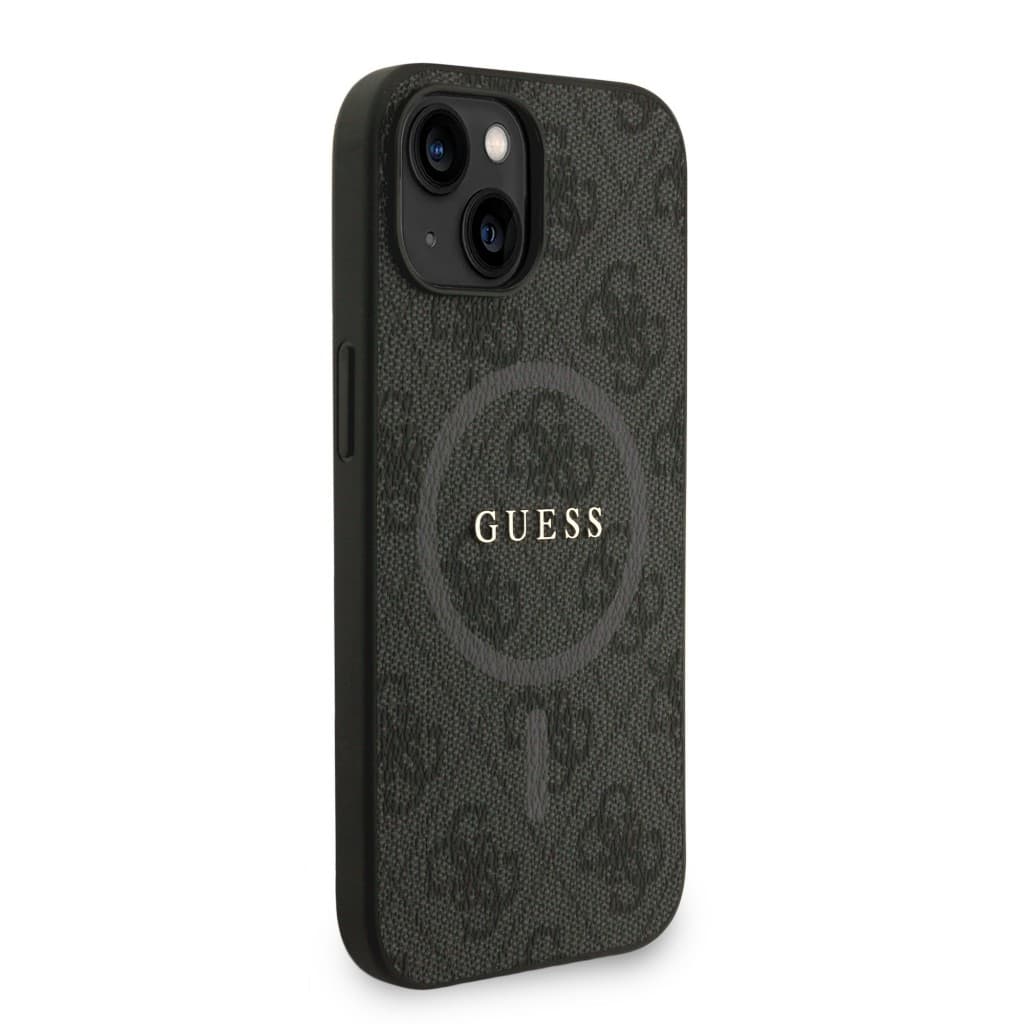 Zadní kryt Guess PU Leather 4G Colored Ring Strap MagSafe pro iPhone 15 Black - náhled 3
