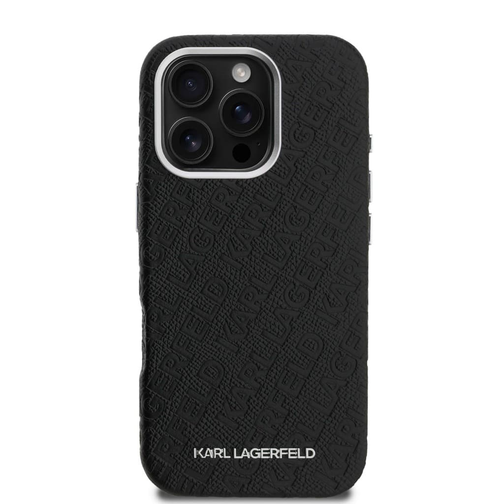 Zadní kryt Karl Lagerfeld Grained PU Repeated Logo MagSafe pro iPhone 16 Pro Max Black - náhled 3