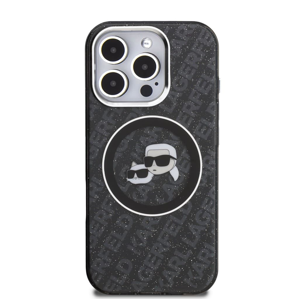 Zadní kryt Karl Lagerfeld IML K&amp;CH Heads Repeated Logo MagSafe pro iPhone 16 Pro Black - náhled 3
