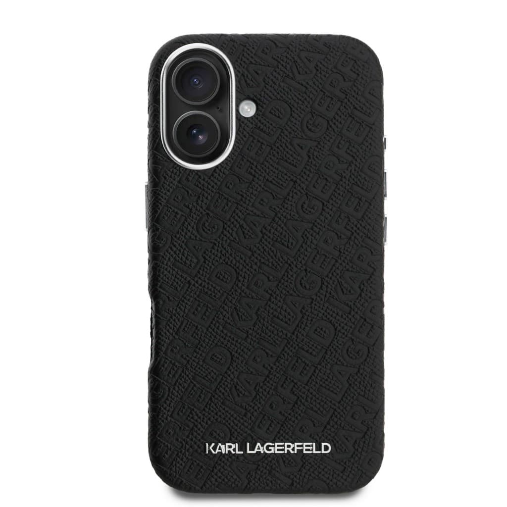 Zadní kryt Karl Lagerfeld Grained PU Repeated Logo MagSafe pro iPhone 16 Black - náhled 3