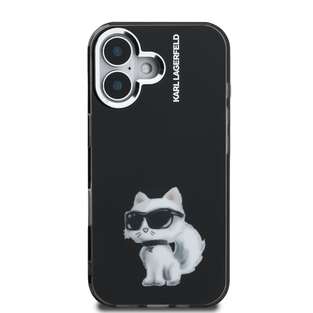 Zadní kryt Karl Lagerfeld IML Aquarelle Choupette pro iPhone 16 Black - náhled 3