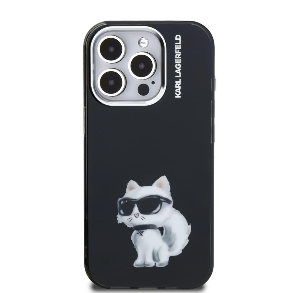 Zadní kryt Karl Lagerfeld IML Aquarelle Choupette pro iPhone 15 Pro Black - náhled 3