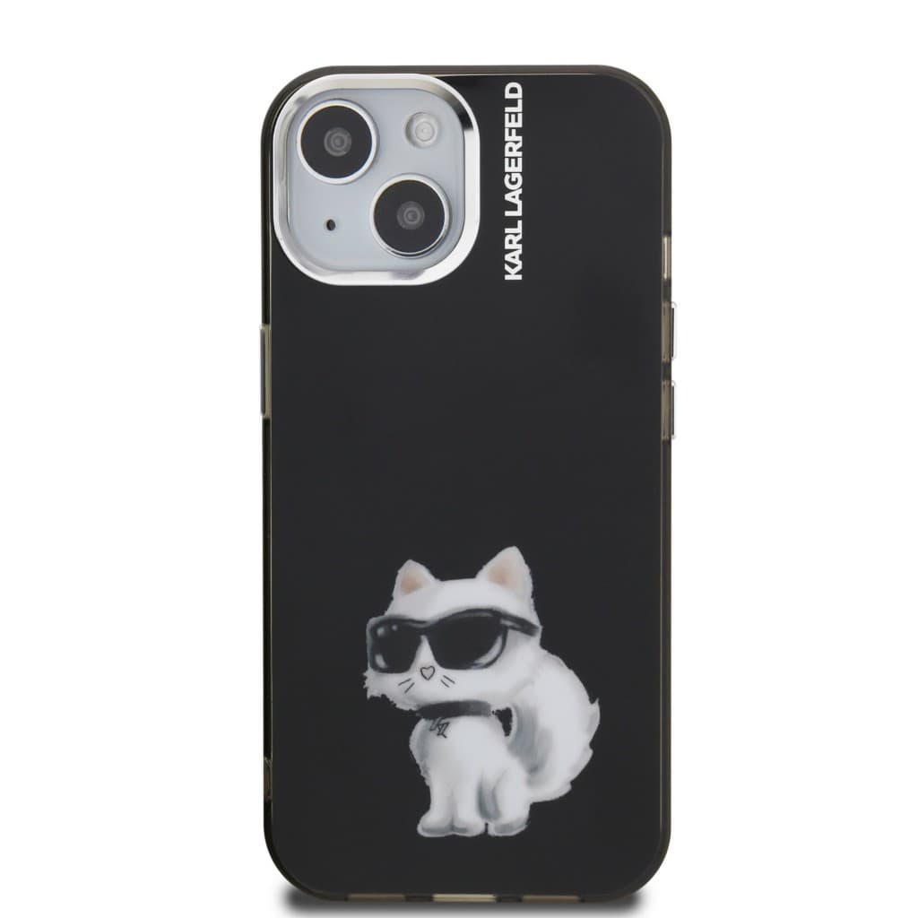 Zadní kryt Karl Lagerfeld IML Aquarelle Choupette pro iPhone 15 Black - náhled 3