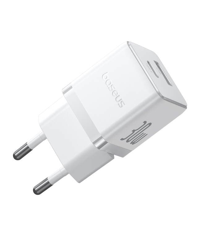 Adaptér s funkcí rychlonabíjení Baseus Palm Fast USB-A + USB-C 30W bílý - náhled 3