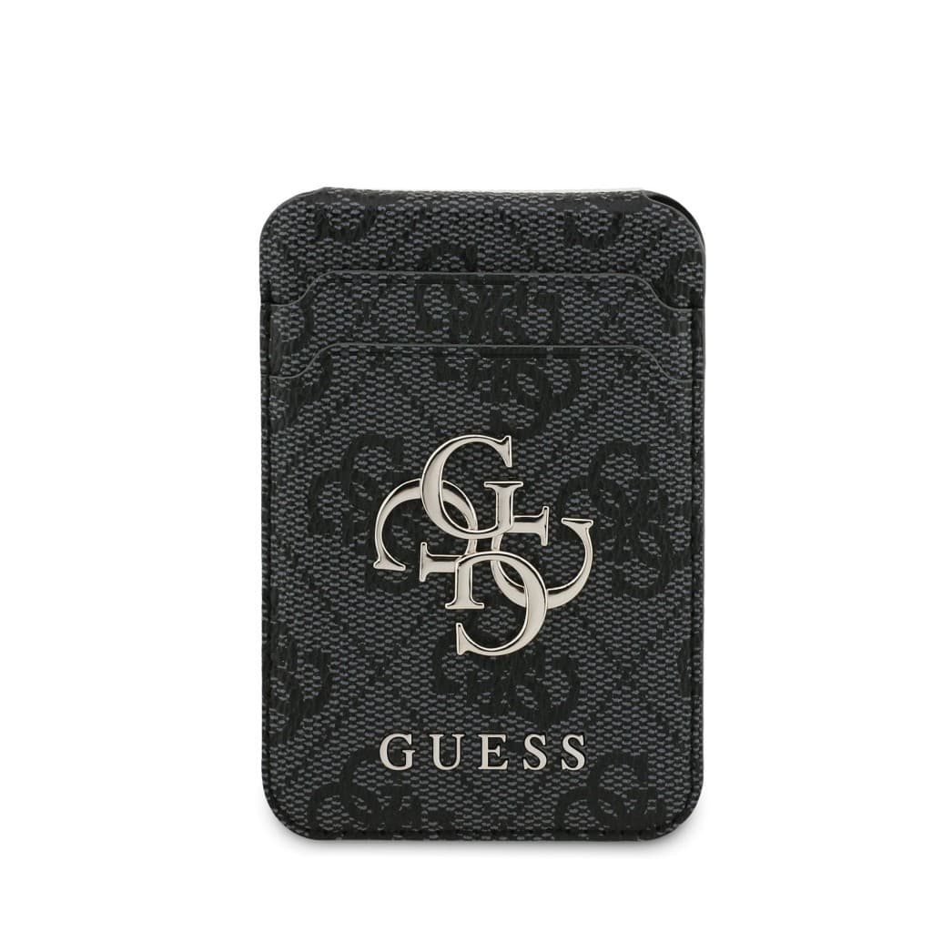 Pouzdro na karty se stojanem Guess 4G Metal Logo MagSafe Cardslot Black - náhled 3