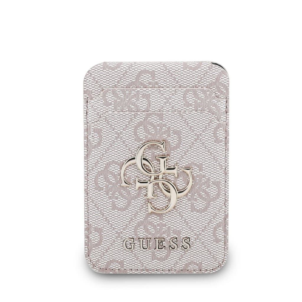 Pouzdro na karty se stojanem Guess 4G Metal Logo MagSafe Cardslot Pink - náhled 3