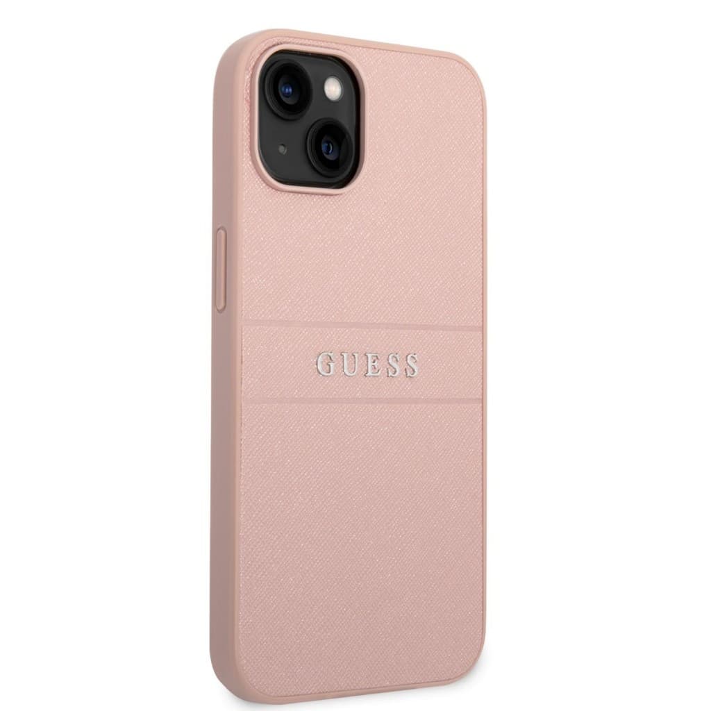 Guess PU Leather Saffiano Zadní Kryt pro iPhone 14 Plus Pink - náhled 3
