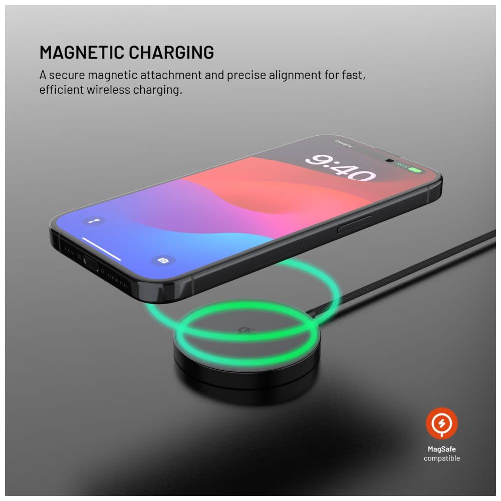 Bezdrátová nabíječka FIXED MagPad Slim s Qi2, podporou MagSafe, 15W, černá - náhled 3