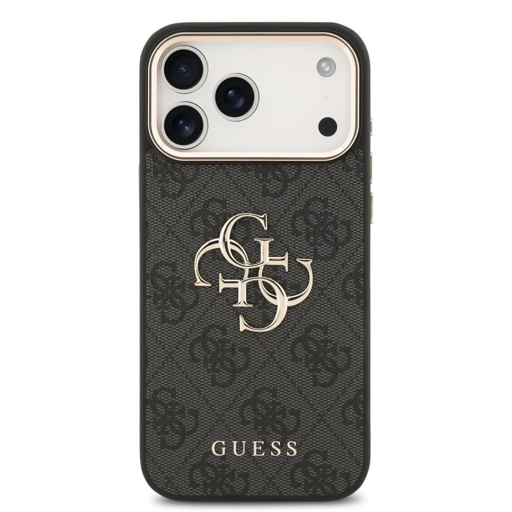 Zadní kryt Guess PU Leather 4G Metal Logo Gold Frame MagSafe pro iPhone 17 Pro Max Black - náhled 3