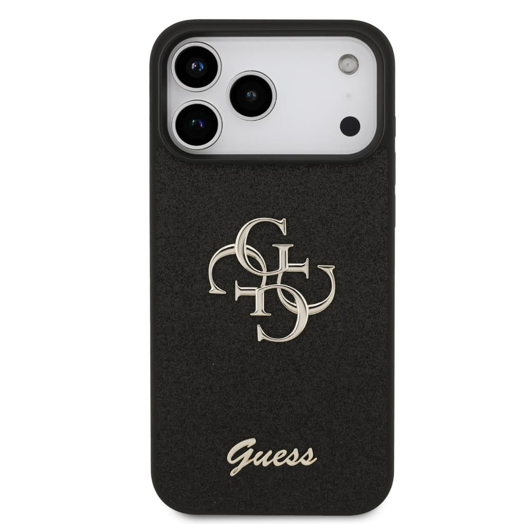 Zadní kryt Guess PU Fixed Glitter 4G Metal Logo pro iPhone 17 Pro Max Black - náhled 3