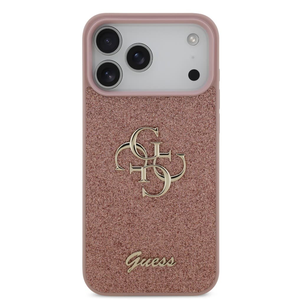 Zadní kryt Guess PU Fixed Glitter 4G Metal Logo pro iPhone 17 Pro Max Pink - náhled 3