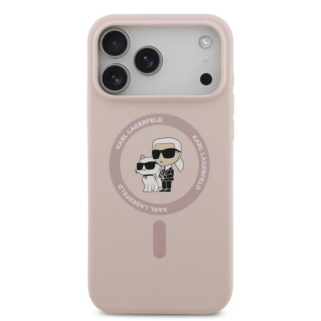 Zadní kryt Karl Lagerfeld Liquid Silicone Karl and Choupette MagSafe pro iPhone 17 Pro Max Pink - náhled 3