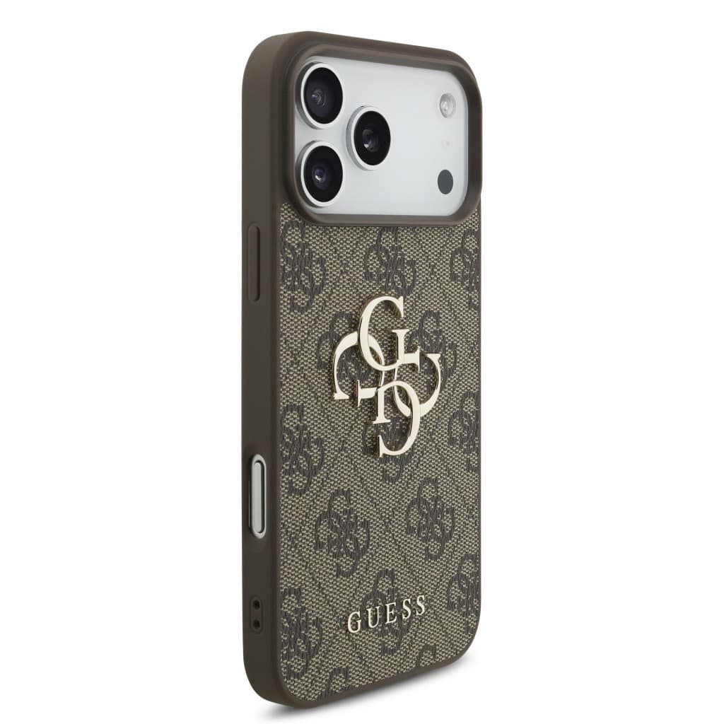 Zadní kryt Guess PU 4G Metal Logo Strap pro iPhone 17 Pro Max Brown - náhled 3