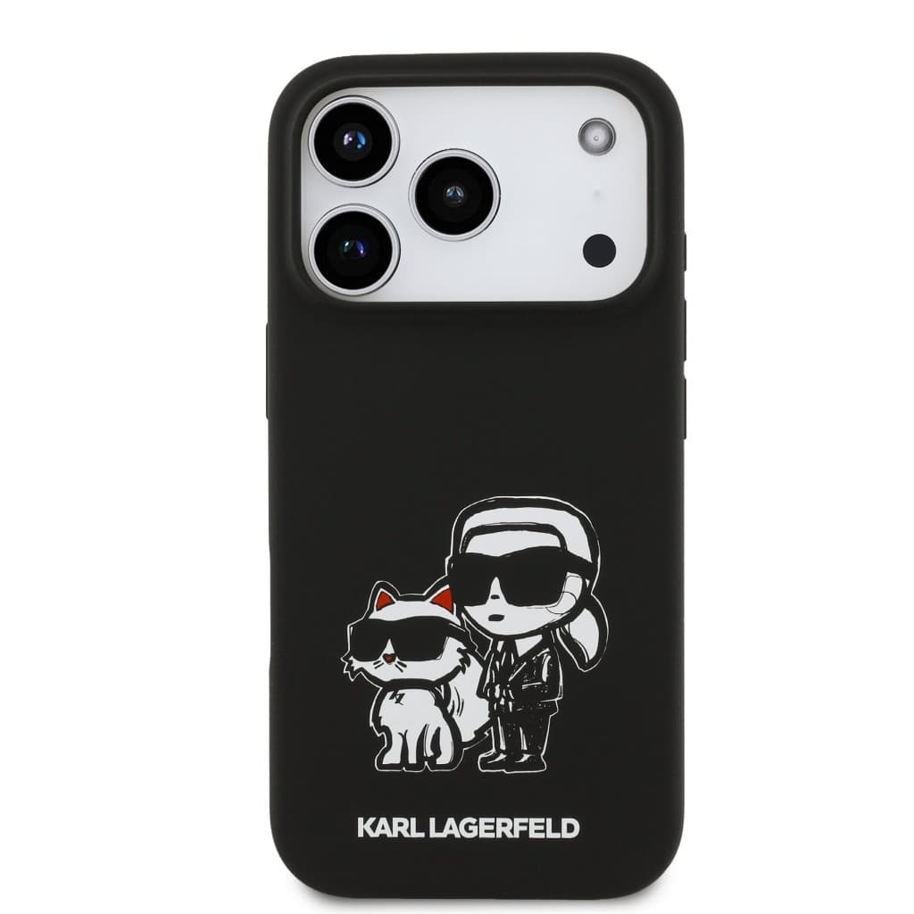 Zadní kryt Karl Lagerfeld Liquid Silicone K&amp;CH Sketch MagSafe pro iPhone 17 Pro Black - náhled 3