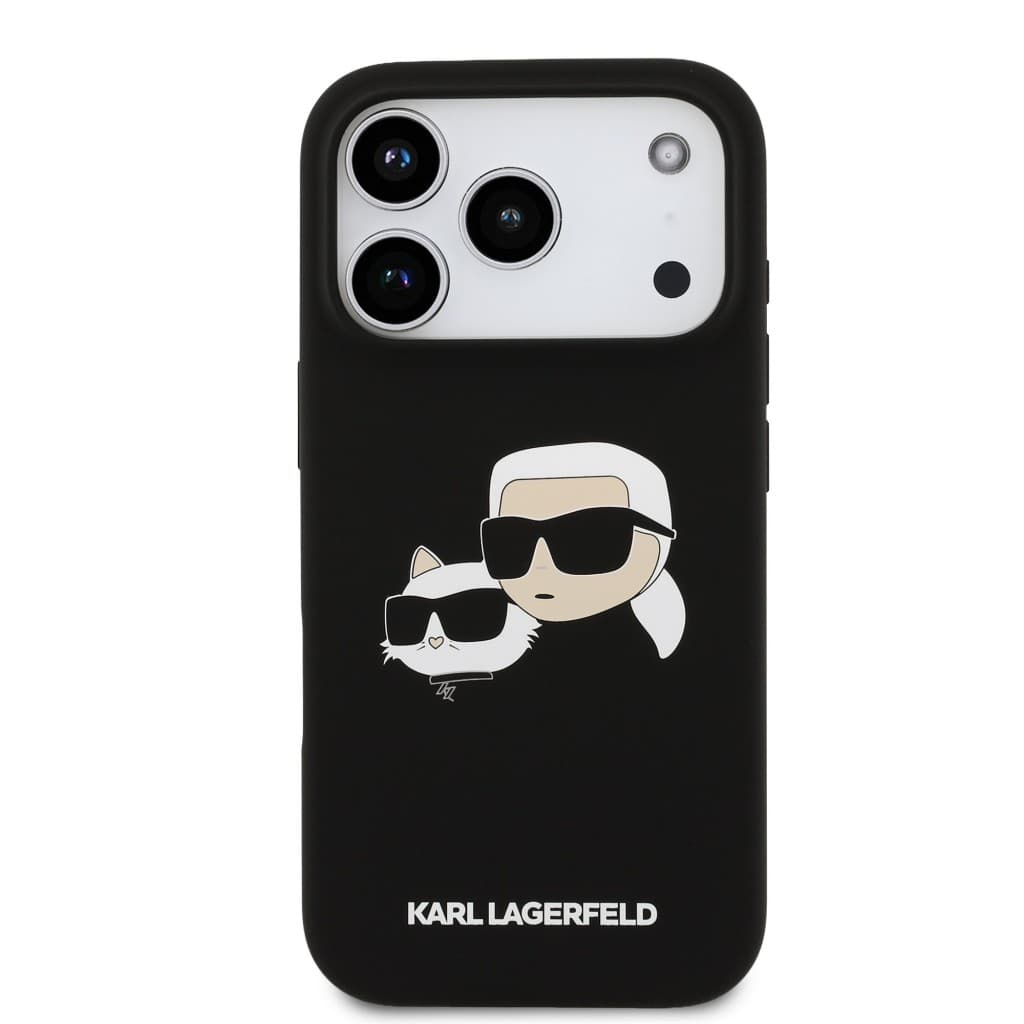 Zadní kryt Karl Lagerfeld Liquid Silicone Double Heads MagSafe pro iPhone 17 Pro Black - náhled 3