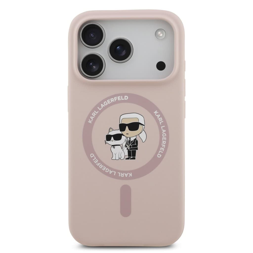 Zadní kryt Karl Lagerfeld Liquid Silicone Karl and Choupette MagSafe pro iPhone 17 Pro Pink - náhled 3
