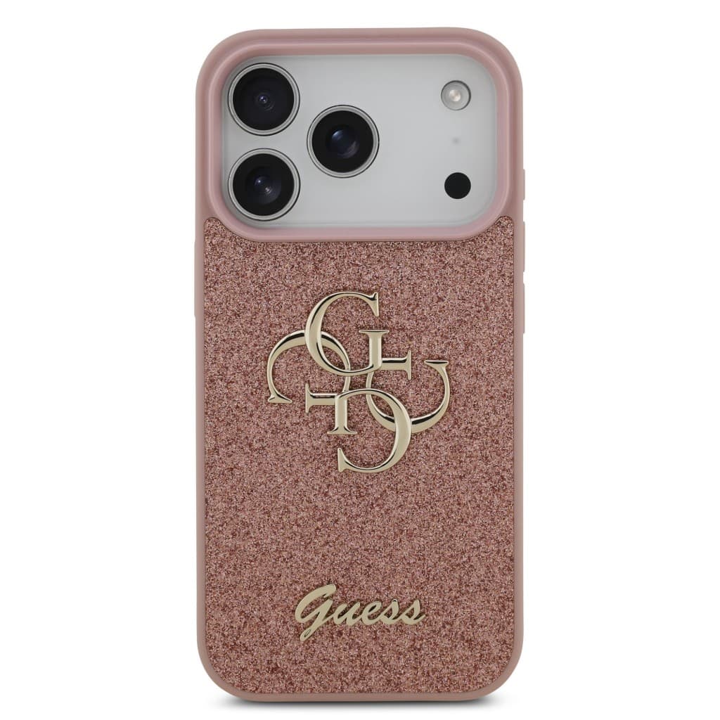 Zadní kryt Guess PU Fixed Glitter 4G Metal Logo pro iPhone 17 Pro Pink - náhled 3
