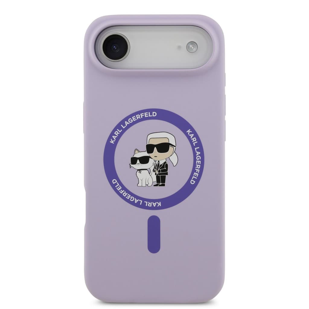 Zadní kryt Karl Lagerfeld Liquid Silicone Karl and Choupette MagSafe pro iPhone 17 Air Purple - náhled 3