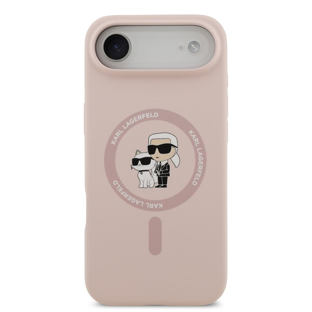 Zadní kryt Karl Lagerfeld Liquid Silicone Karl and Choupette MagSafe pro iPhone 17 Air Pink - náhled 3