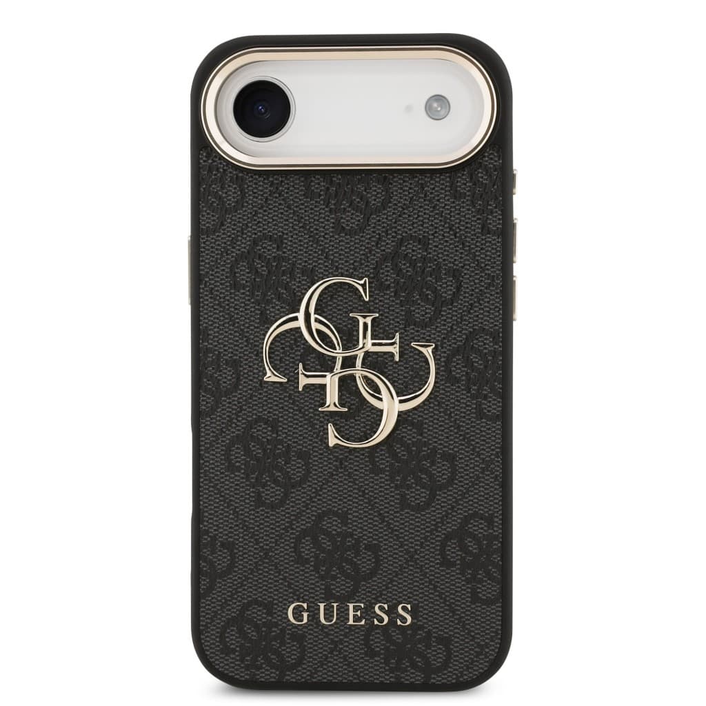 Zadní kryt Guess PU Leather 4G Metal Logo Gold Frame MagSafe pro iPhone 17 Air Black - náhled 3