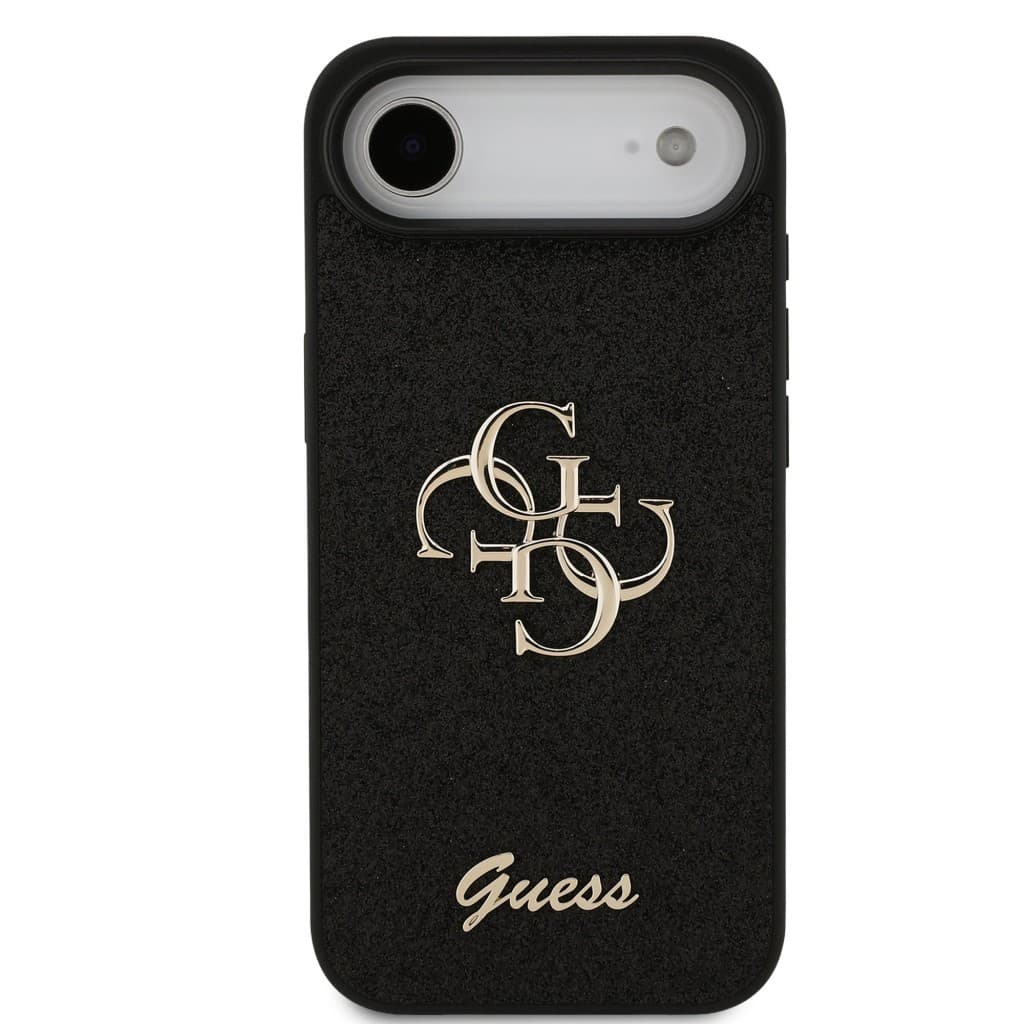 Zadní kryt Guess PU Fixed Glitter 4G Metal Logo pro iPhone 17 Air Black - náhled 3