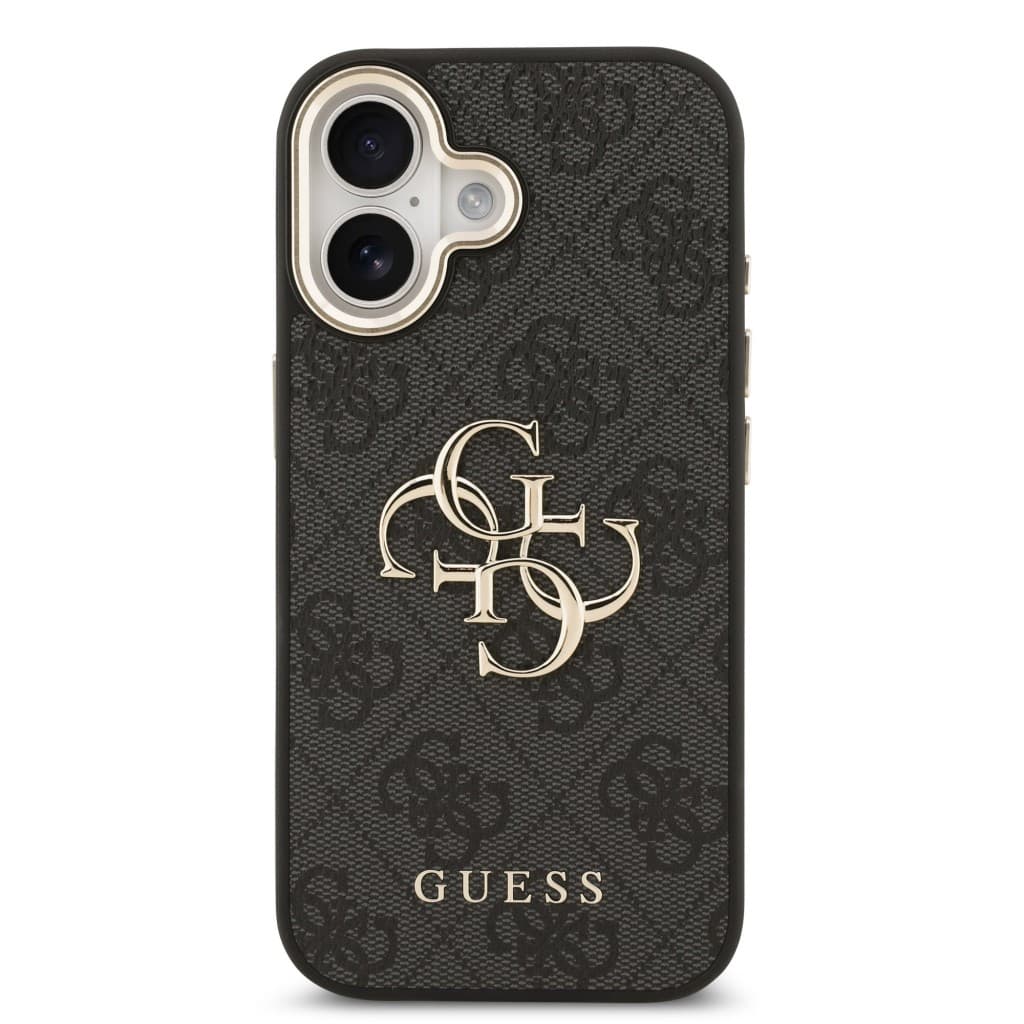 Zadní kryt Guess PU Leather 4G Metal Logo Gold Frame MagSafe pro iPhone 17 Black - náhled 3
