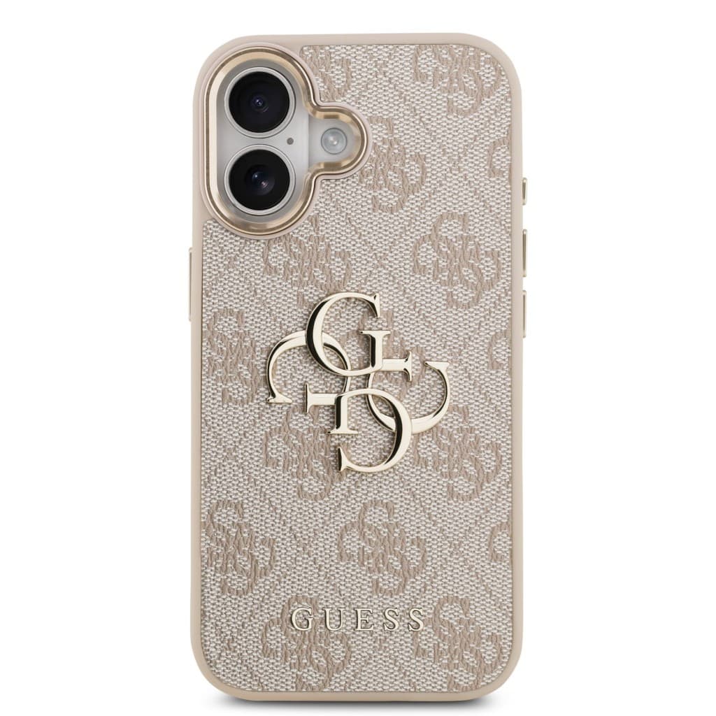 Zadní kryt Guess PU Leather 4G Metal Logo Gold Frame MagSafe pro iPhone 17 Pink - náhled 3