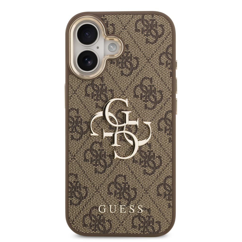 Zadní kryt Guess PU Leather 4G Metal Logo Gold Frame MagSafe pro iPhone 17 Brown - náhled 3