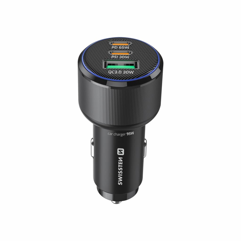 Adaptér do auta Swissten s funkcí rychlonabíjení 2USB-A, 2x USB-C PD 95W černý - náhled 3