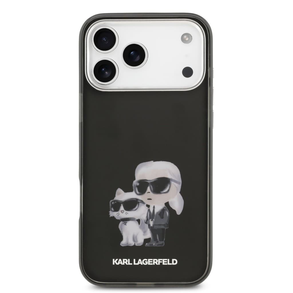 Zadní kryt Karl Lagerfeld IML Aquarelle Karl and Choupette pro iPhone 17 Pro Max Black - náhled 3