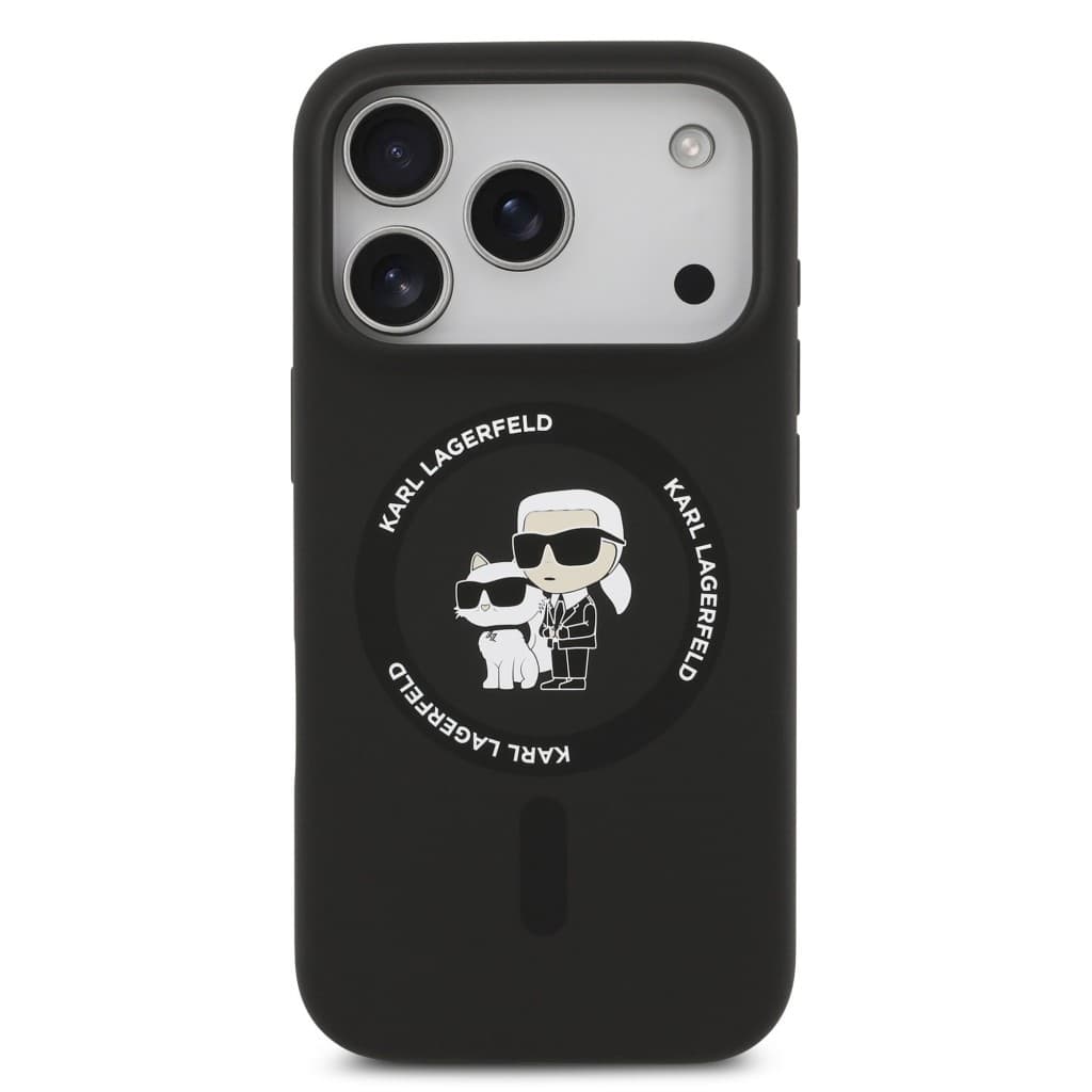 Zadní kryt Karl Lagerfeld Liquid Silicone Karl and Choupette MagSafe pro iPhone 17 Pro Max Black - náhled 3