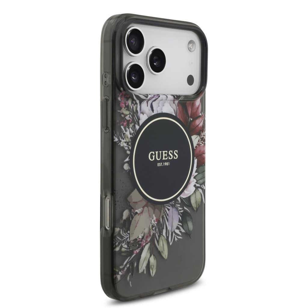 Zadní kryt Guess IML Flowers Strap MagSafe pro iPhone 17 Pro Max Black - náhled 3