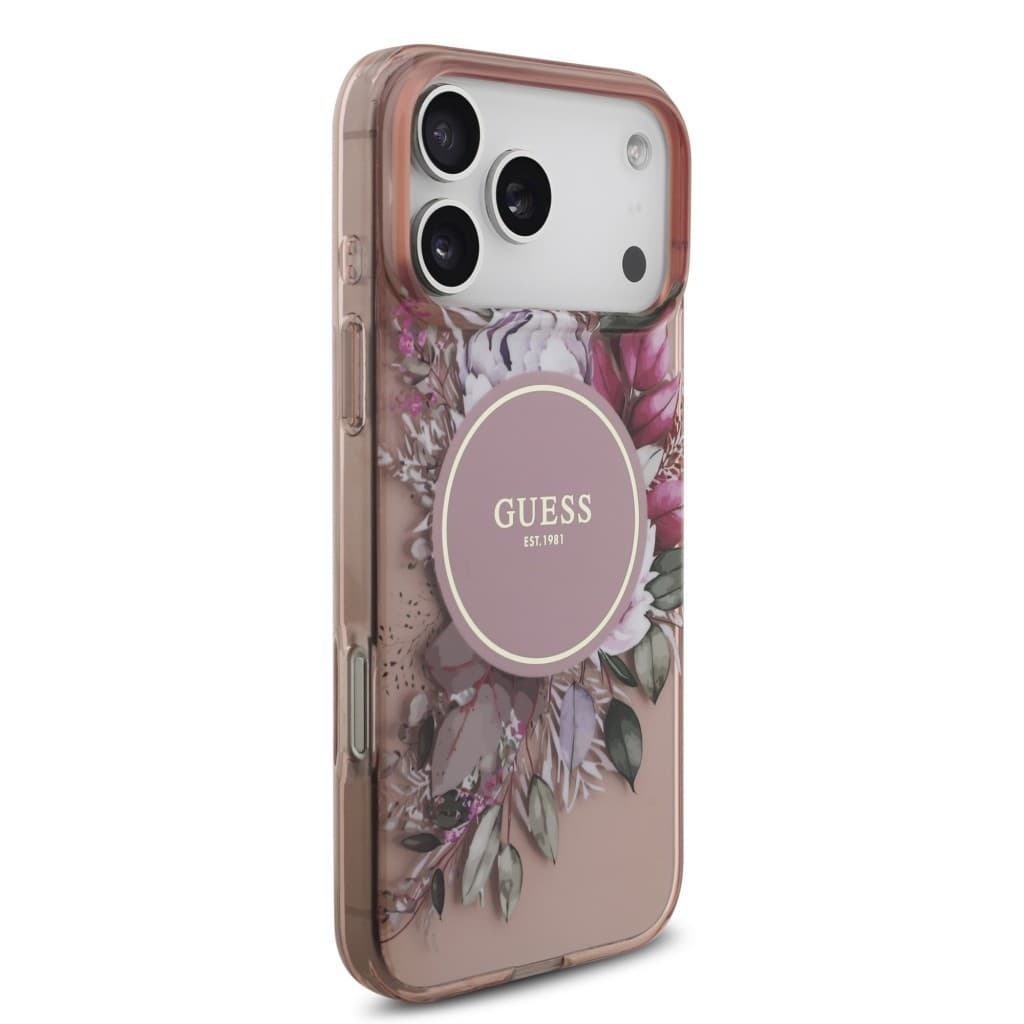 Zadní kryt Guess IML Flowers Strap MagSafe pro iPhone 17 Pro Max Pink - náhled 3